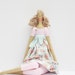 Reserved for Ira Fabric doll blonde cloth doll pale blue pink rose art doll cute stuffed doll rag doll