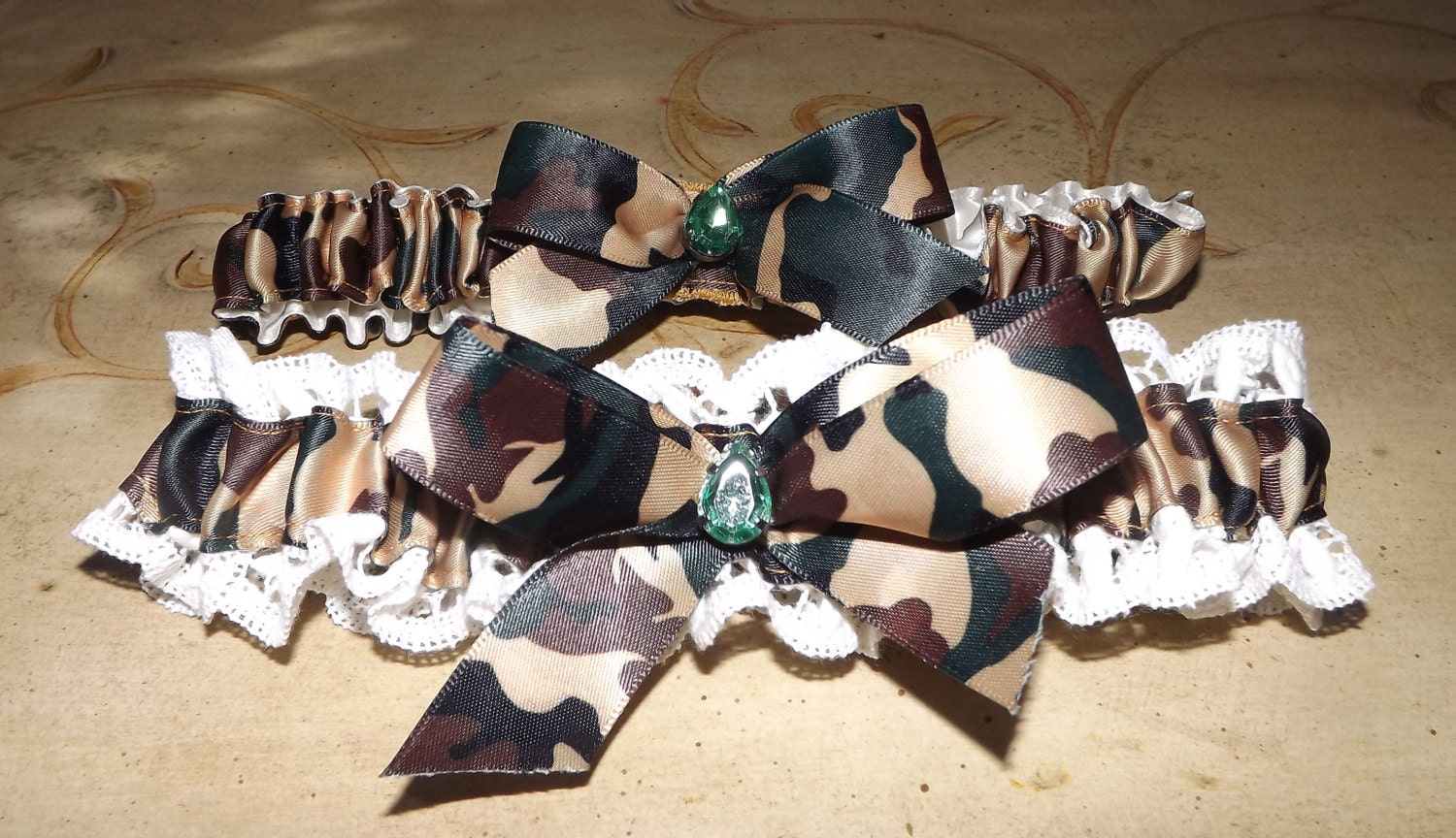 Camo and Lace Camouflage Wedding Garter Set Camo Garter Belt