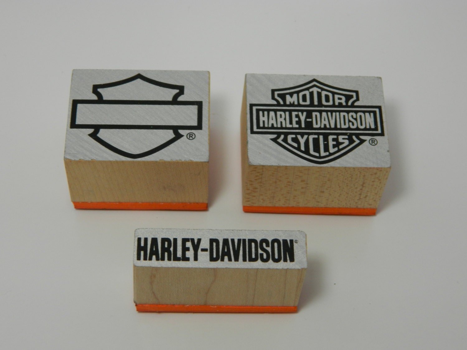 Harley Davidson Logo Wood Mounted Rubber Stamp by DesignsByCnC