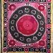 Vintage pink and black Uzbek Suzani