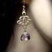 Chandelier earrings - Gold - Lavender - Czech glass - Purple - Bridal Jewelry - Bridesmaids - Prom - gift -
