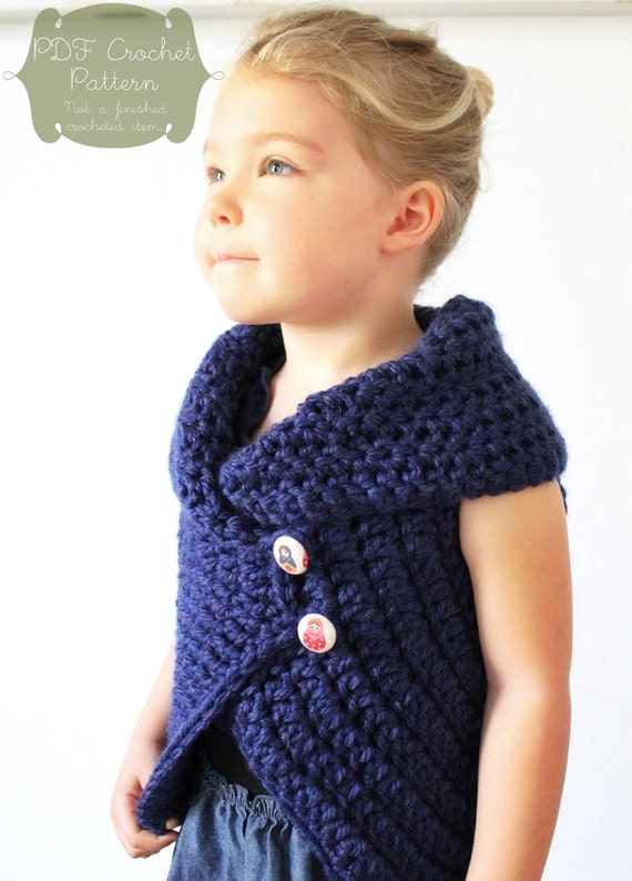 Crochet Pattern: The Julia Sweater -Toddler, Child, Adult S/M and Adult M/L Sizes- neutral, chunky, ribbed, simple