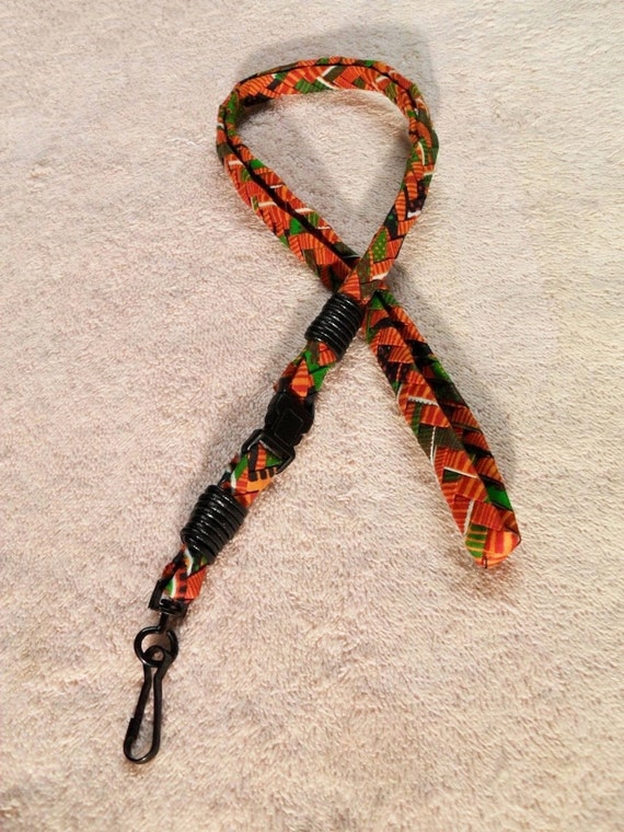 KENTE BRAIDED LANYARD with Buckle for quick by HeritageExpressions