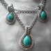 Avon 1972 Blue Teardrops set, necklace and clip earrings sale price