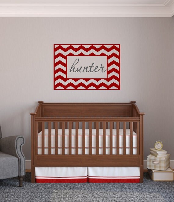 Items similar to Chevron Wall Decal Personalized Name Vinyl Wall Decal