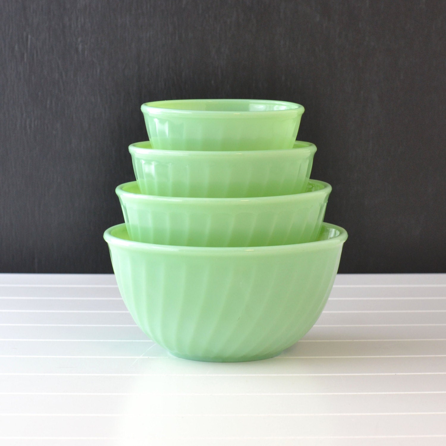 Fire King Jadeite Swirl Mixing Bowl Jadite Anchor Hocking