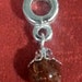 Silver and Brown Dangle for European Interchangeable Bracelet 1pc