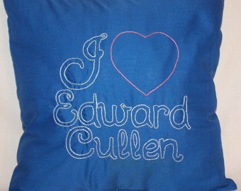 Twilight Inspired, I heart Edward Cullen, Throw Pillow