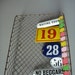 SALE 1 Vintage Enamel Number or Sign, 19, 56, No beggars, Waiting Room