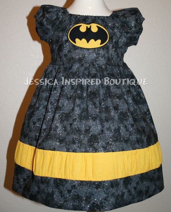 Batgirl Dress - Batman & Robin Inspired Dress Size 5 6 7 8   -    Jessica Inspired Boutique