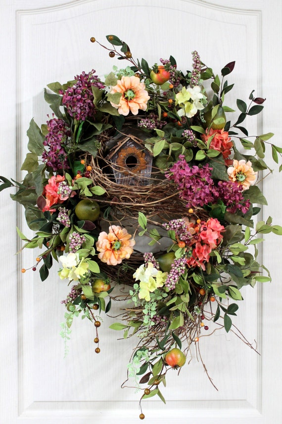 Items similar to Front Door Wreath, Spring Wreath, Country Wreath