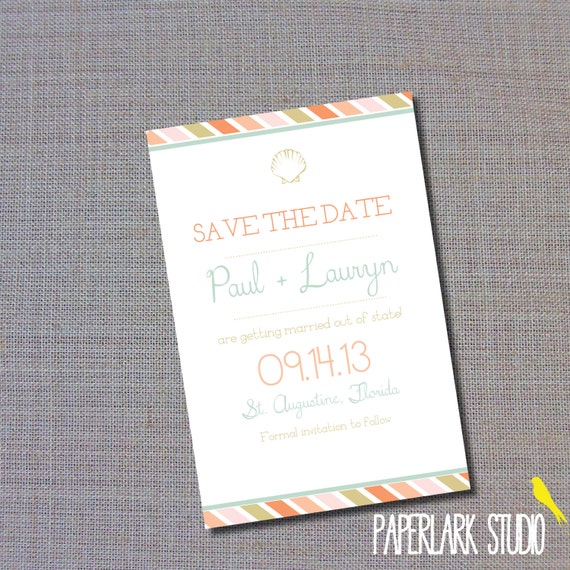 Beach wedding save the date