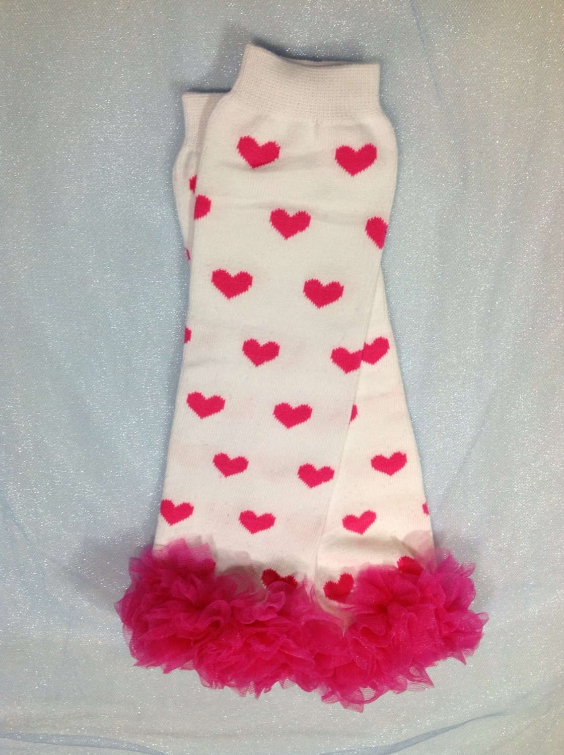 Hot Pink Heart Leg Warmers Valentine Day Leg Warmers Baby
