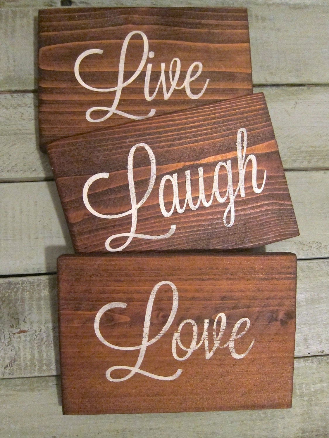 Live Laugh Love Rustic Wood Wall Decor by RusticPost on Etsy