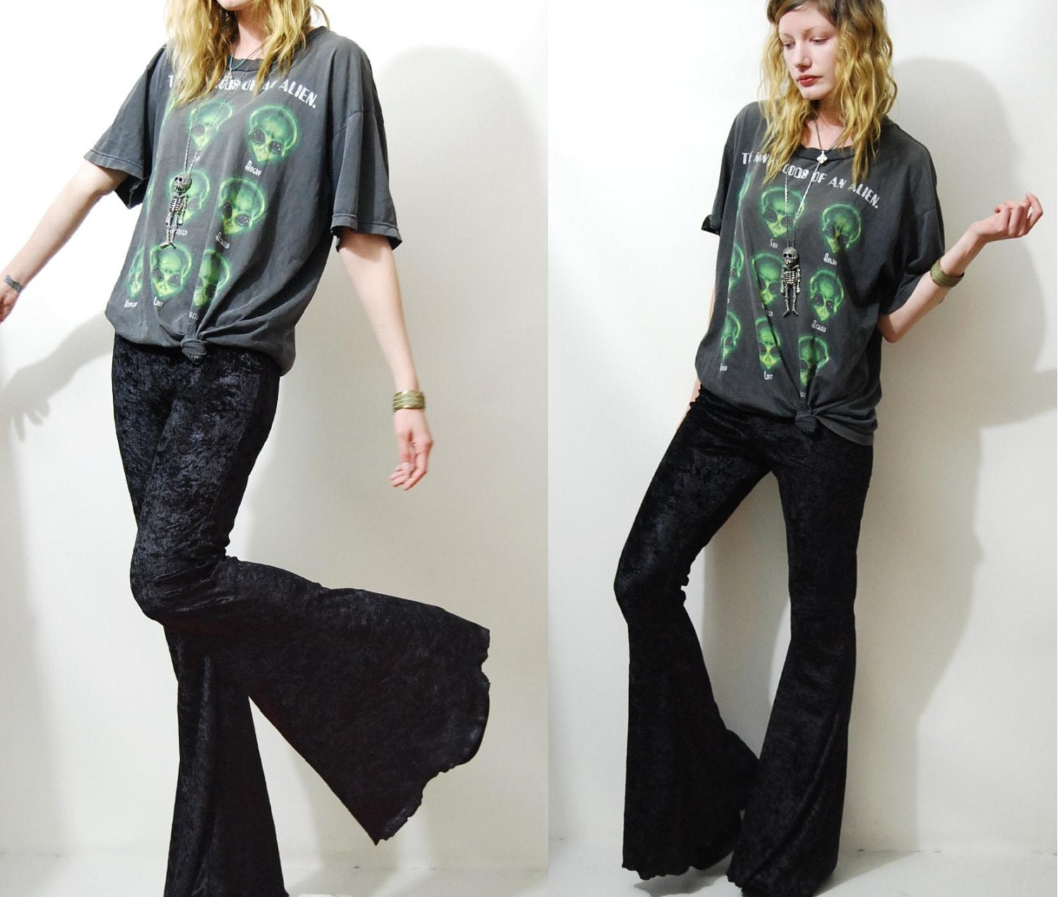 crushed velvet bell bottoms