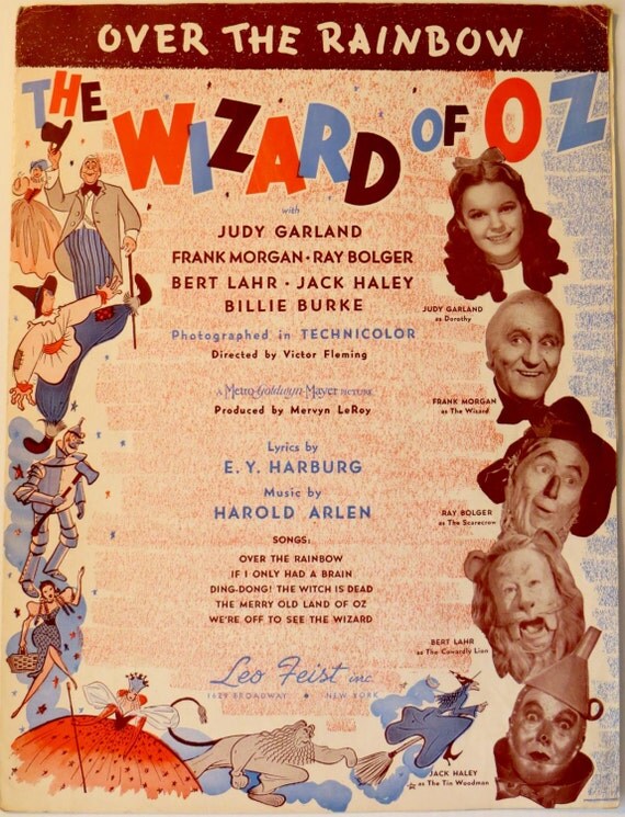 Original Sheet Music from the Wizard of Oz by VintageManhattan