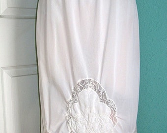 White Ankle Length Half Slip Size Extra by slipsandlace on Etsy