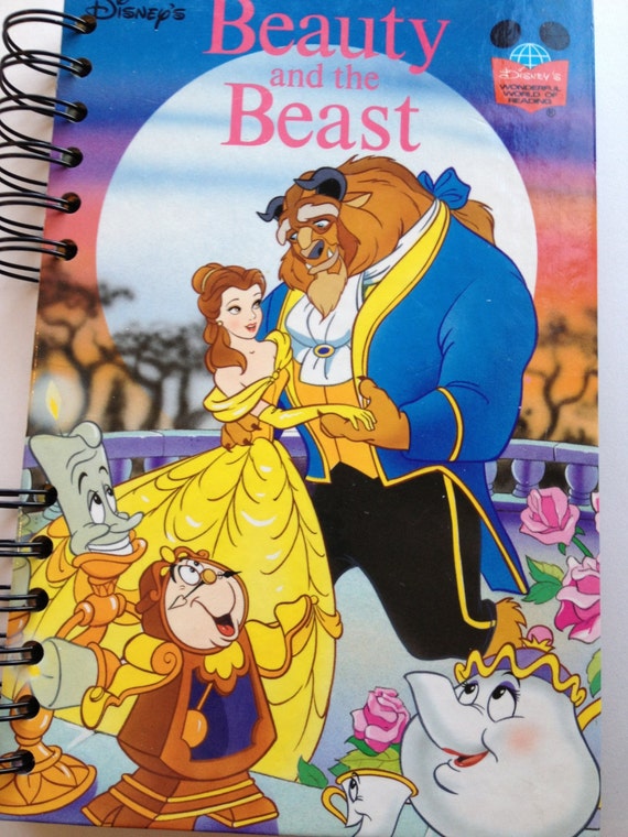 Beauty and the Beast Recycled Book Journal Notebook