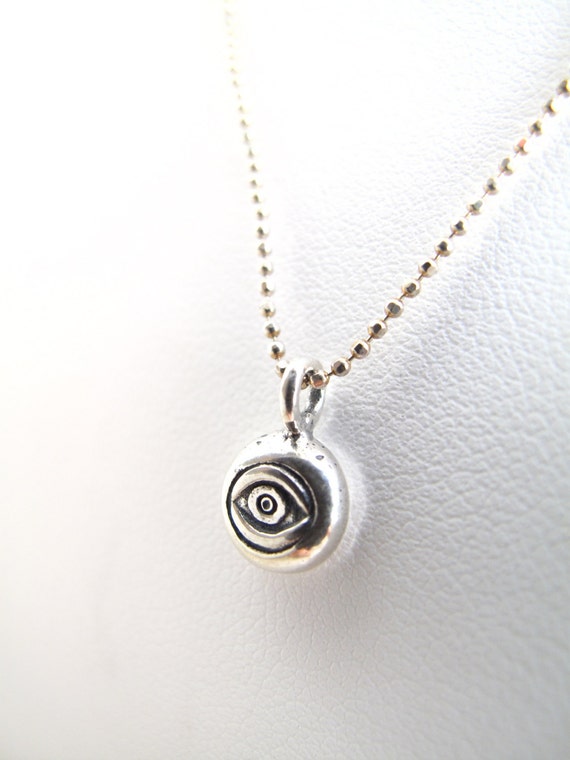 Items similar to Kabbalah 925 Sterling silver tiny evil eye pendant ...