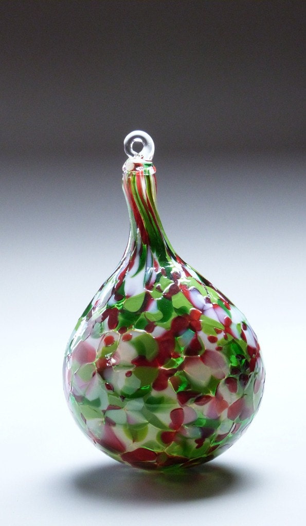 Holidayhand blown glass teardrop ornament by ThomasSpakeStudios
