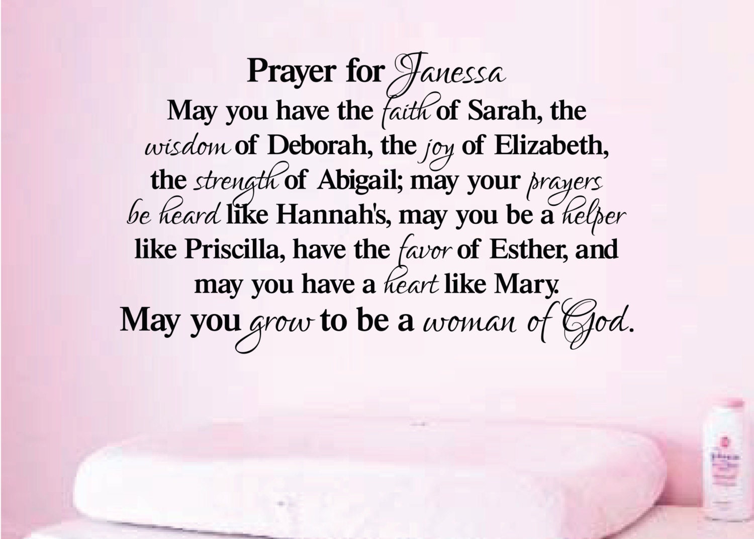 Woman of God Prayer for Girl daughter Vinyl Decal Teen girl