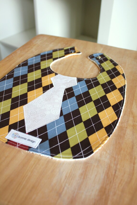 Browngyle Plastic Lined Bib by abonniedesign on Etsy