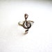 Silver Art Nouveau, Silver Ring, Treble Clef, Violin Clef, Musician Jewelry,Sterling Silver, clear stones, Free Shipping to EU, US, CAN