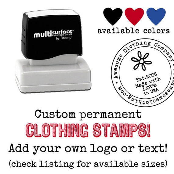 Items similar to Custom permanent stamp and clothing marker with your ...