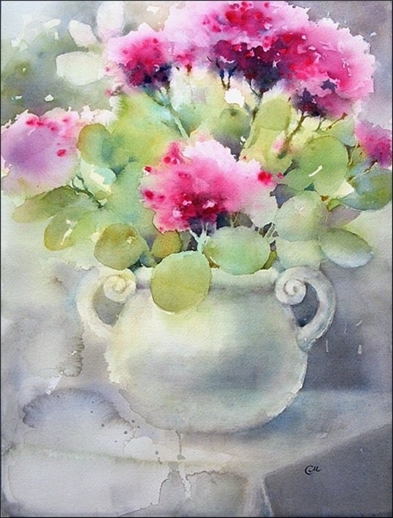 Stonecrops - Original Watercolor Painting 16x12 inches