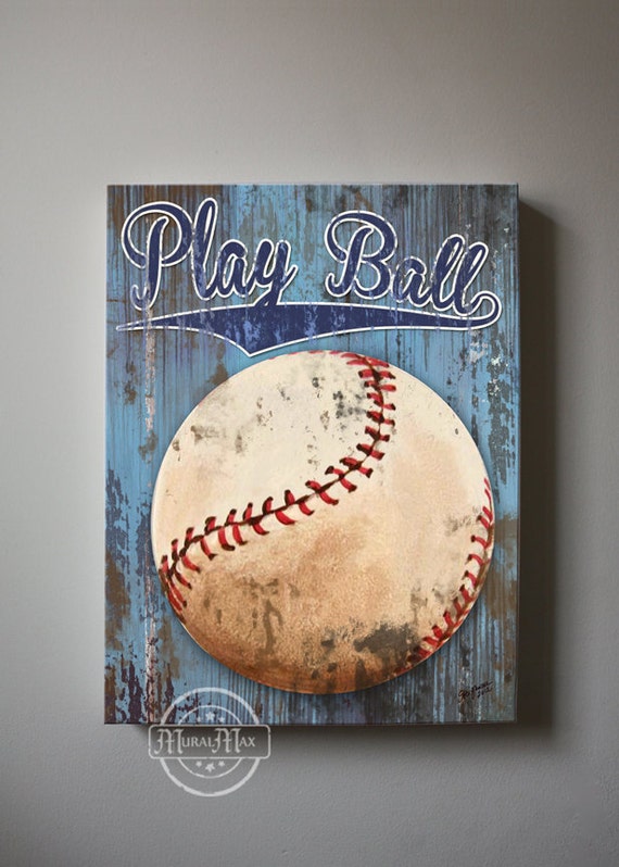 Baseball Art Sports Nursery Canvas Art Baseball Nursery