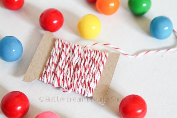 Cherry Red Bakers Twine - 5 Yards - 4 Ply Red Cotton Bakers Twine for Scrapbooking Giftwrapping Cardmaking Il_570xn