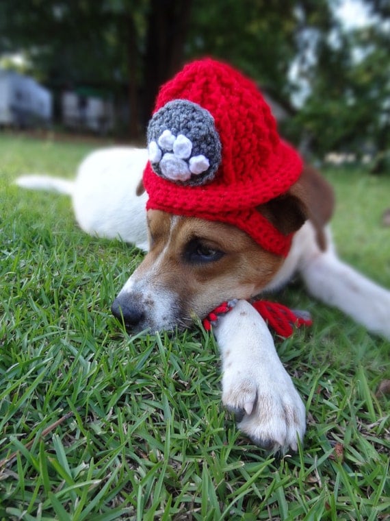 Items similar to Fireman Dog Hat, Fireman Dog Costume, Firefighter Dog