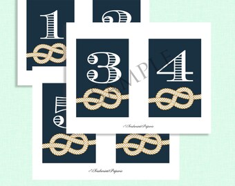 Nautical table numbers nautical wedding table numbers navy