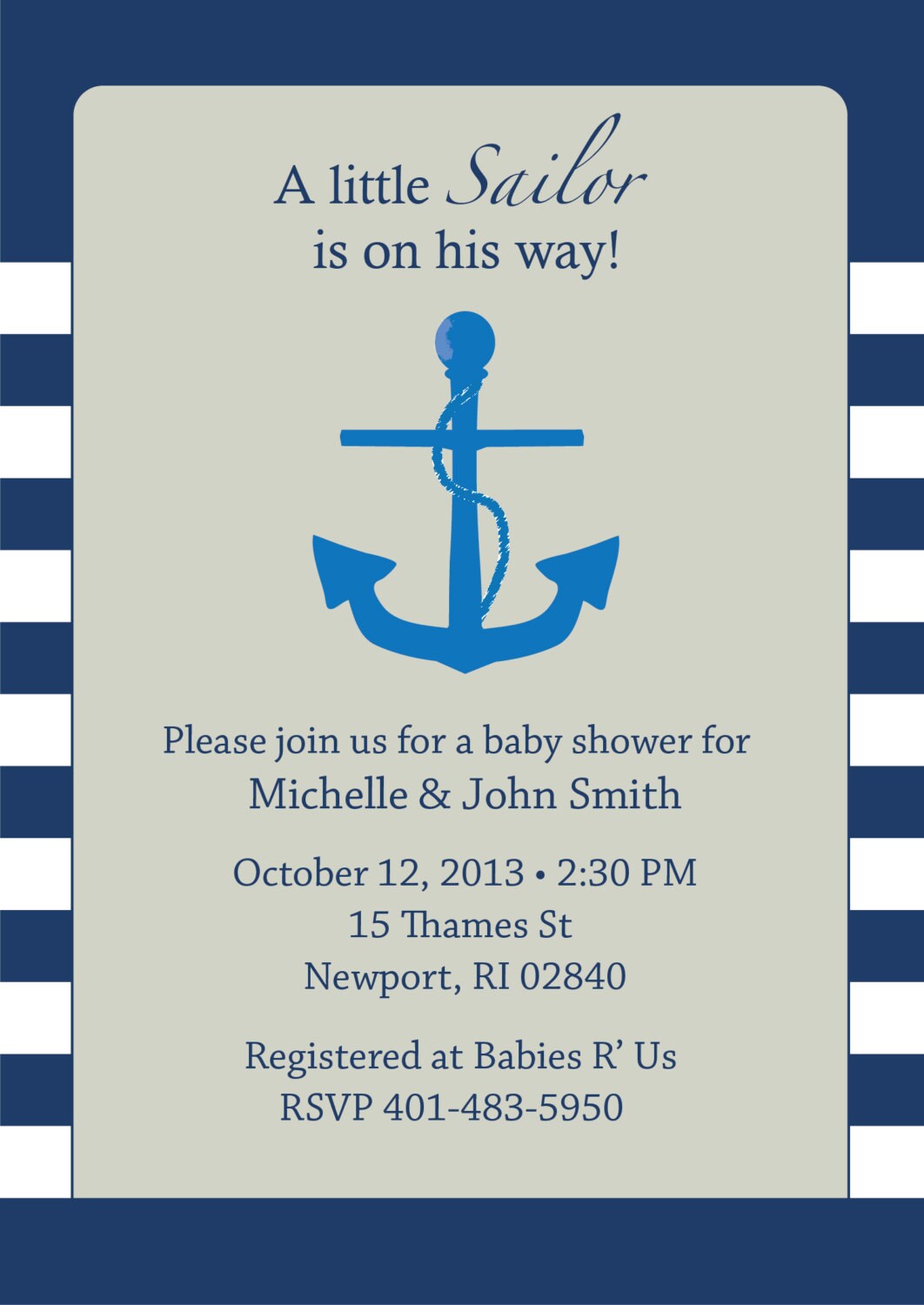 Little Sailor Anchor Nautical Baby Shower Baby