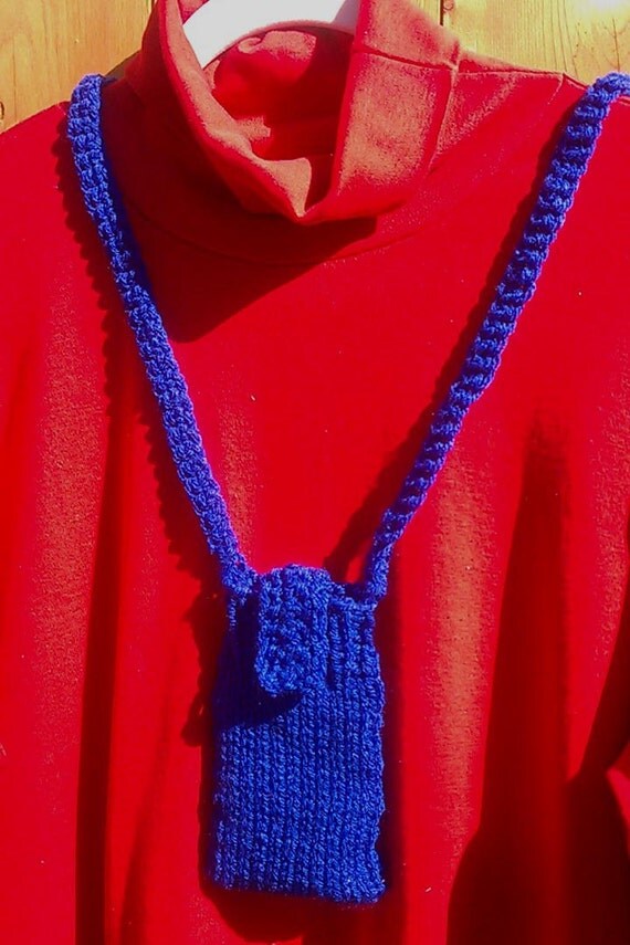 Cell Phone Holder Necklace Blue by HobbyOutlet on Etsy