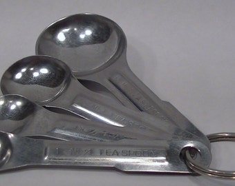 Vintage Measuring Spoons - Stainless Steel Made in Hong Kong