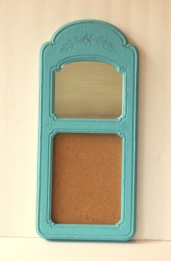 Vintage Homco Bulletin Board Mirror Set Painted by MollyMcShabby
