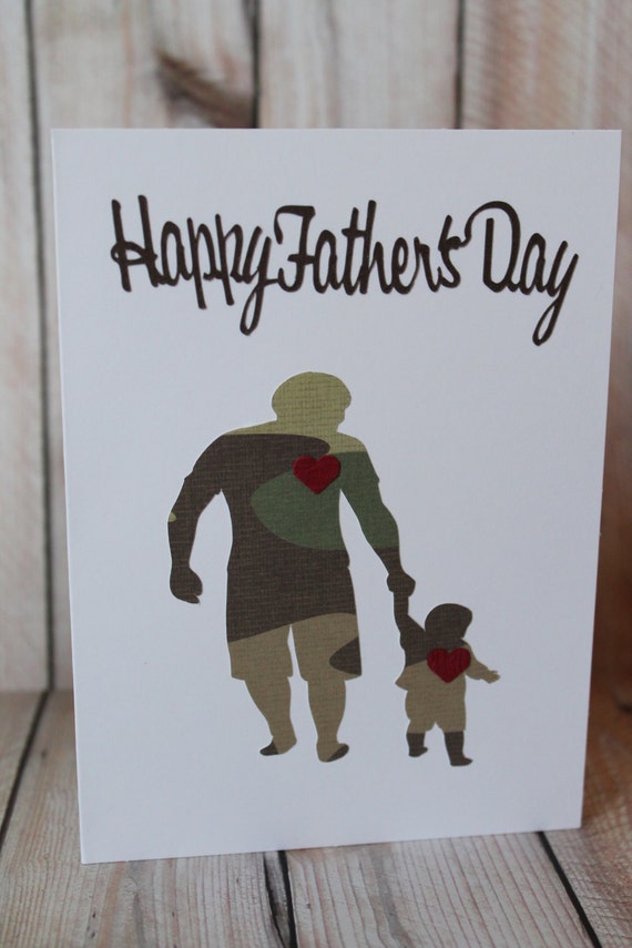 Military Father's Day Card Camo Handmade by ANavyHeart on Etsy