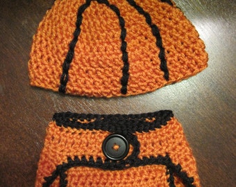 Baby Basketball Beanie and Diaper Cover Set - FT027