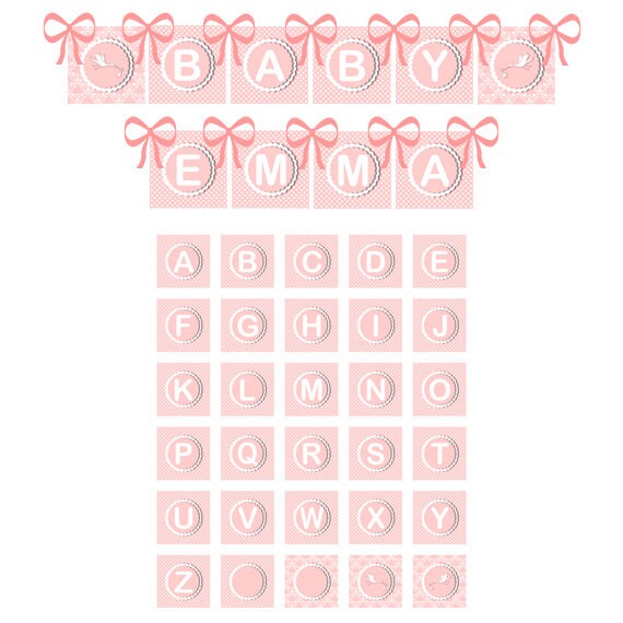 Baby Girl Shower Banner Printable Pink Birthday Banner And