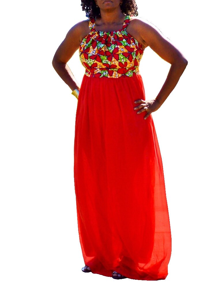 chiffon mixed with ankara styles