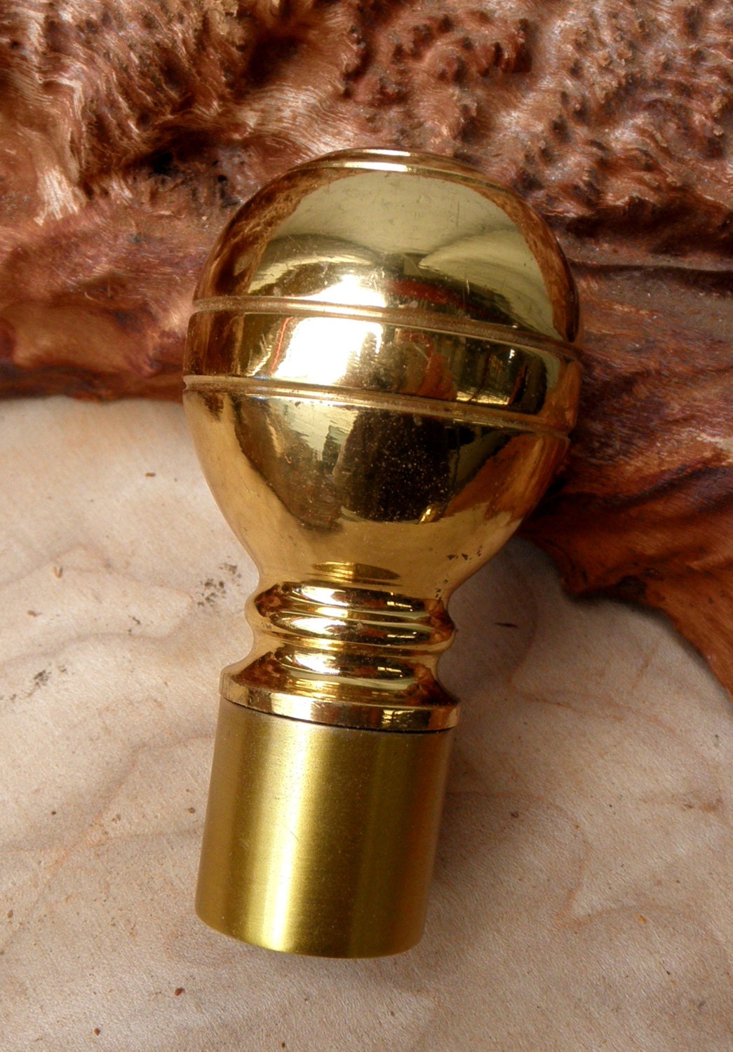 1 Cast Brass Ball Cane Walking Stick Handle 1 1/2