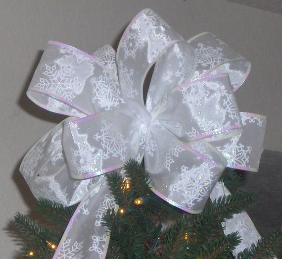 white christmas tree topper bow white christmas decoration white christmas tree topper bow white christmas decoration