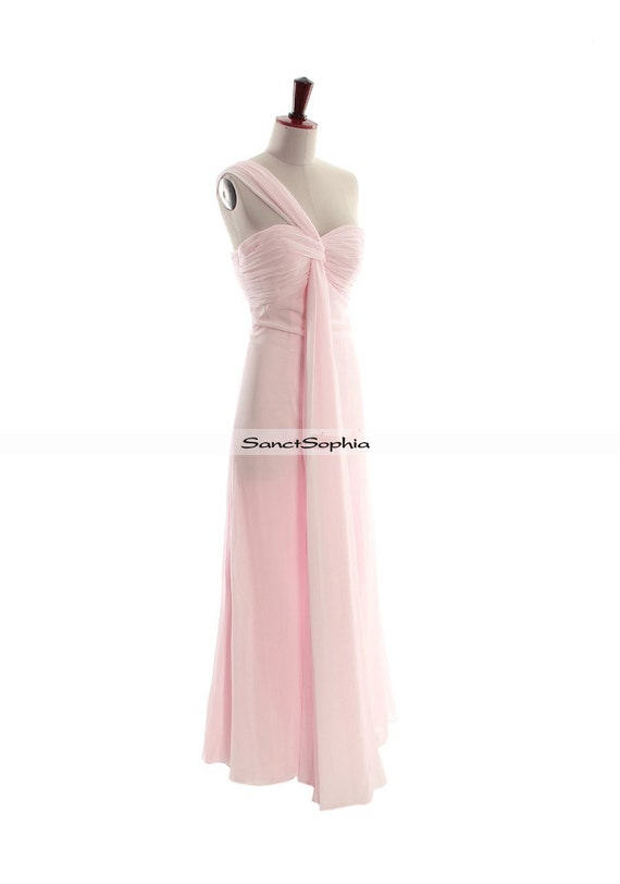 One Shoulder Pink Bridesmaid Dress Prom Dress Evening Party Dress Homecoming Graduation Dresses