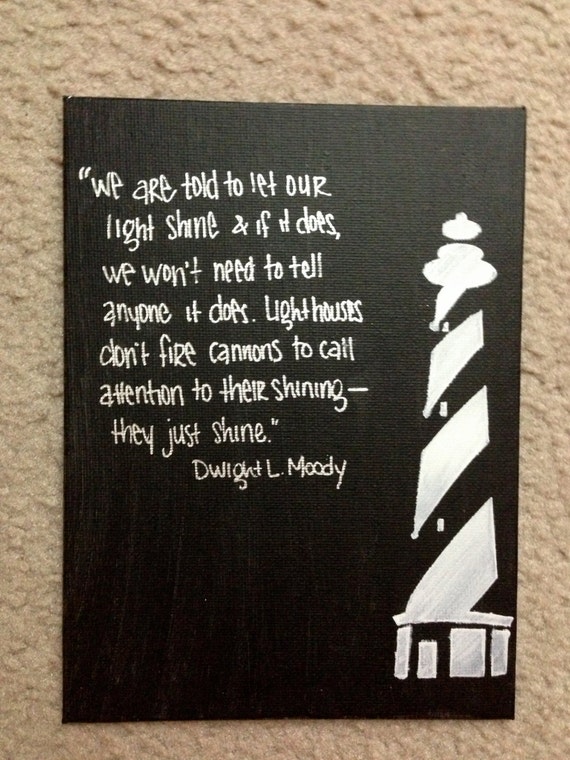 Items similar to Lighthouse Canvas Inspirational Painting with Quote on
