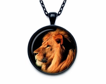 Lion pendant Lion necklace Lion jewelry nature necklace