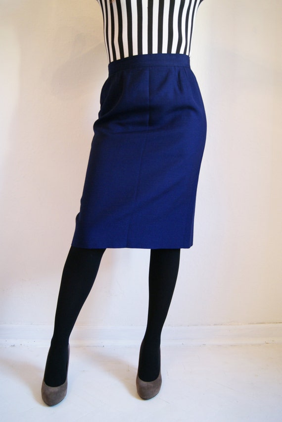 Items similar to 70s Navy Blue Pencil Skirt on Etsy