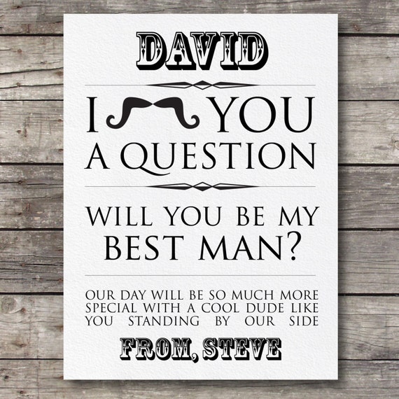 Will you be my Best Man Card - Customizable - Digital Ready to Print