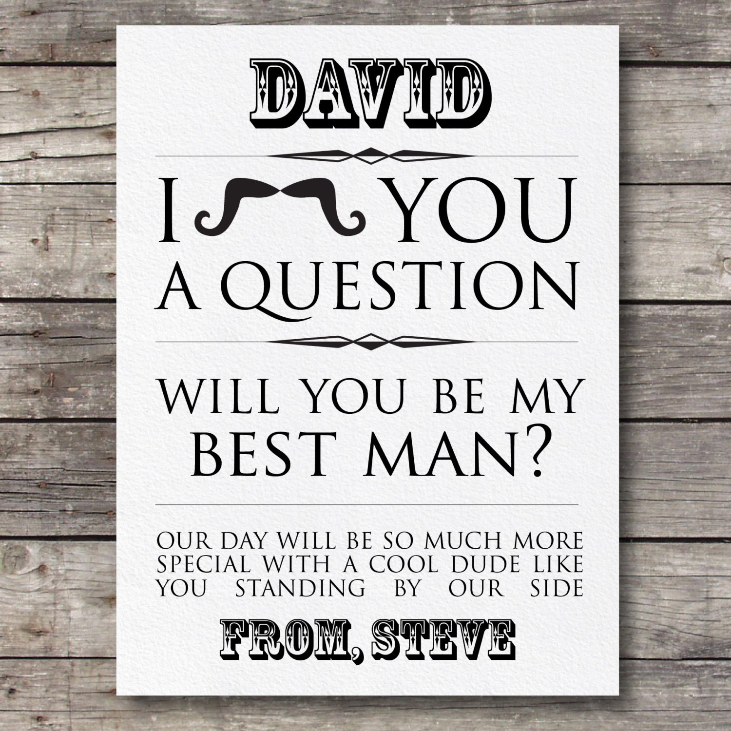 Will you be my Best Man Card Customizable Digital Ready to