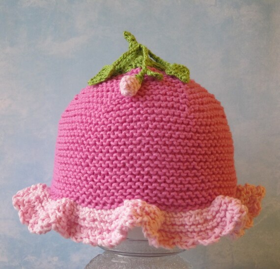 Flower Hat, Knitted Baby Hats, Spring  Hats, Spring Bonnets, Baby Gifts